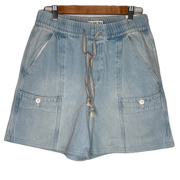 We The Free Pants - We The Free Women's Blue Bright Eyed Low Slung Pull On Barrel Shorts Size XS